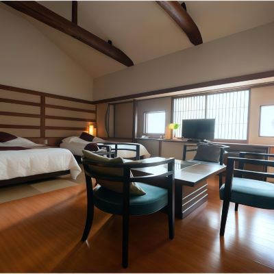 和風ルーム、日本式ベッド、広縁スペース（つつじタイプ、千遊亭ウィング）
