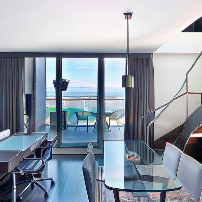 Duplex Loft Suite, Club lounge access, 1 Bedroom Bi-level Suite, In Loft: 1 King, City view