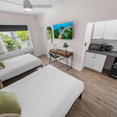 Deluxe Two Queen Beds With Kitchen Greenview Hotel Promo Code