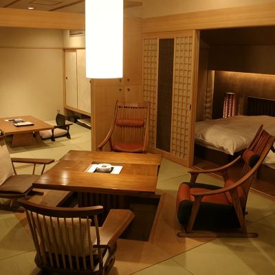 和洋室禁煙ルーム（ベッドまたは和式ベッド、露天風呂付き） 湯宿　嵯峨沢館 クーポン