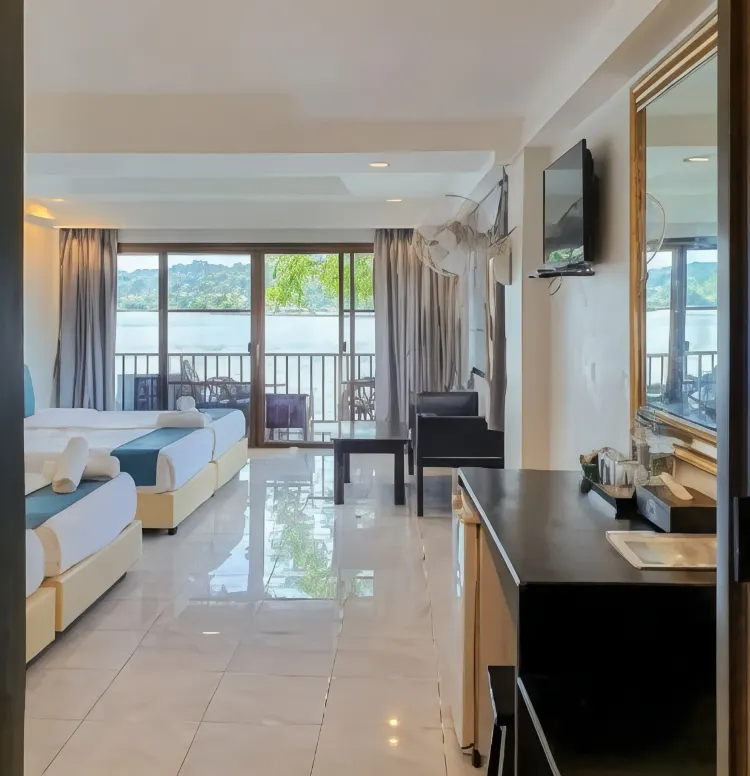 ห้องสำหรับครอบครัวพร้อมวิวสวนหย่อม