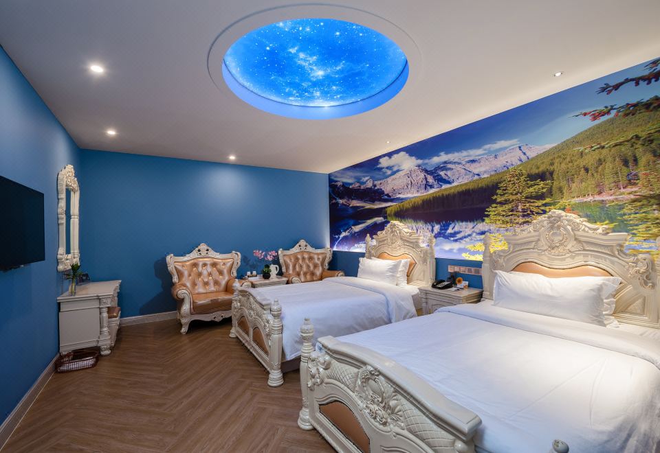 高级双床房（无窗）（安静舒适+欧式风格）