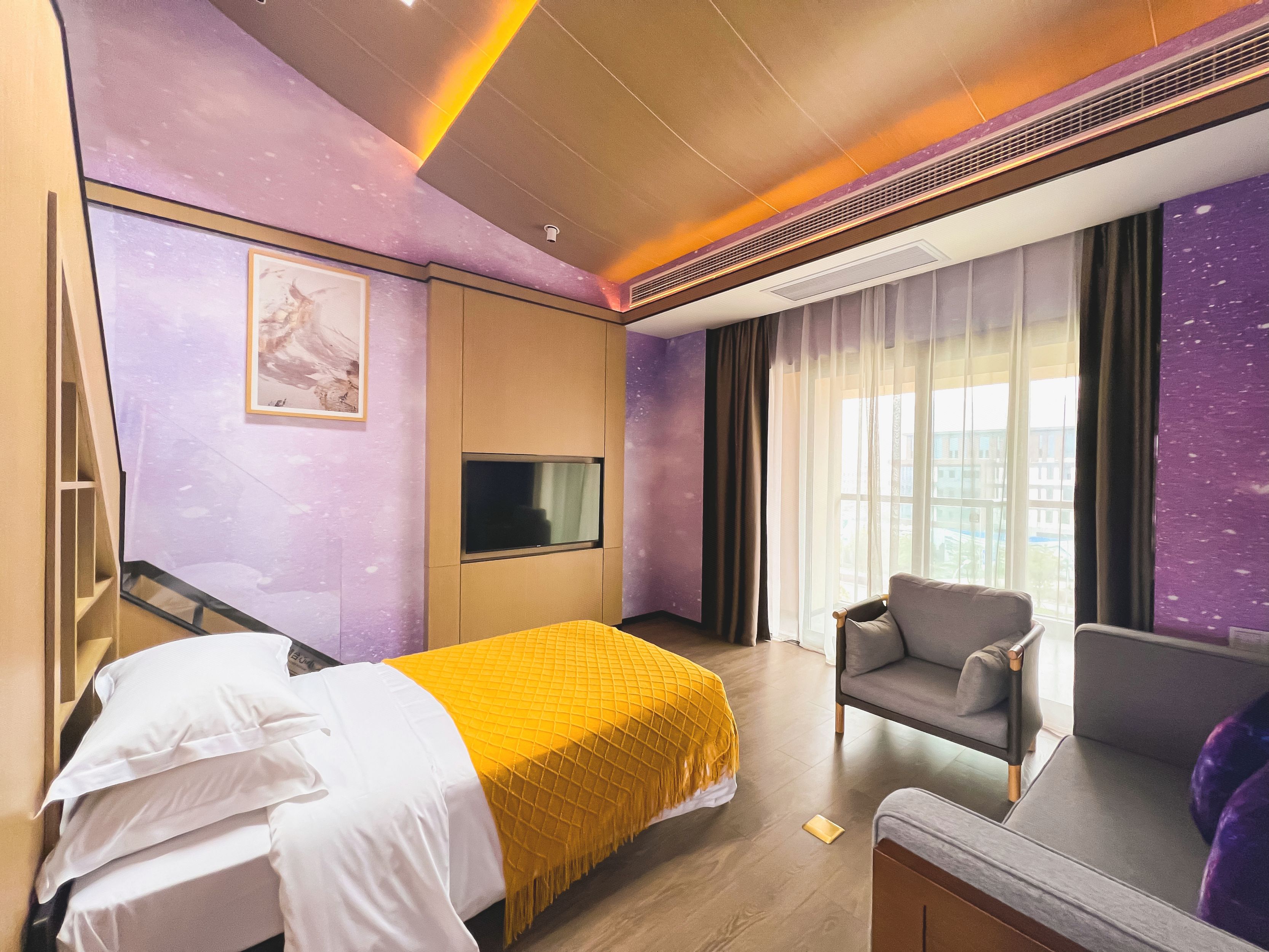 Loft?星空家庭套房『270°观景阳台+舒睡零压床垫』