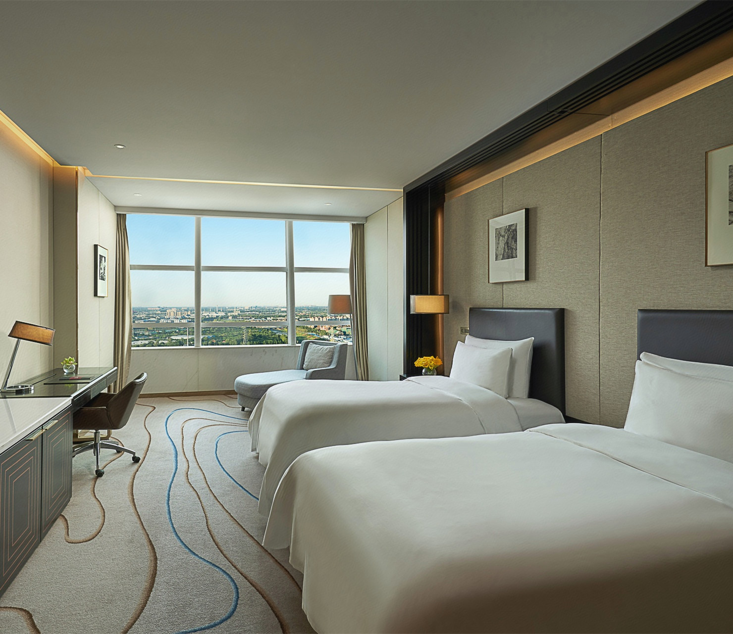 豪华城景双床房