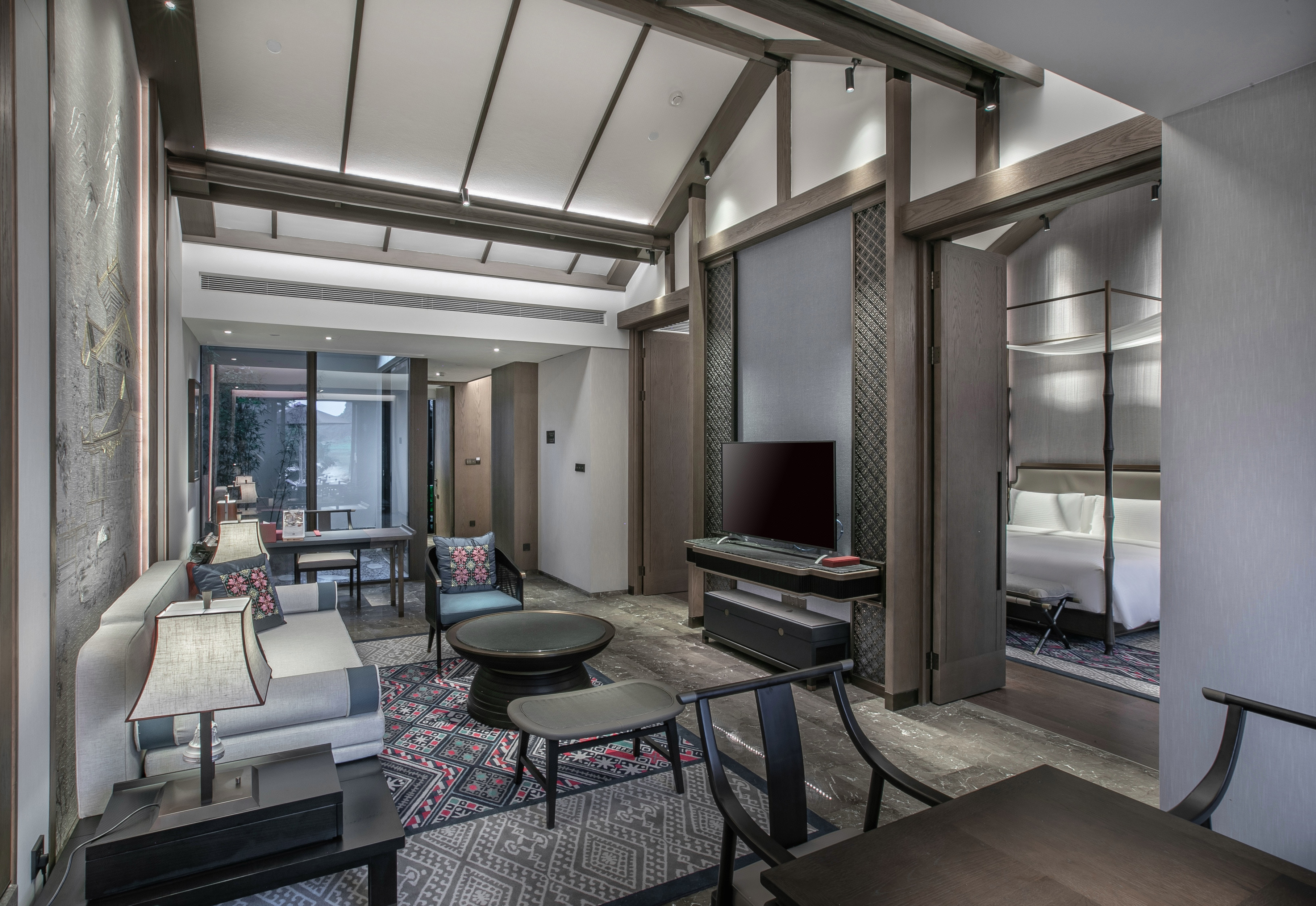 湖景庭院露台双床单卧别墅