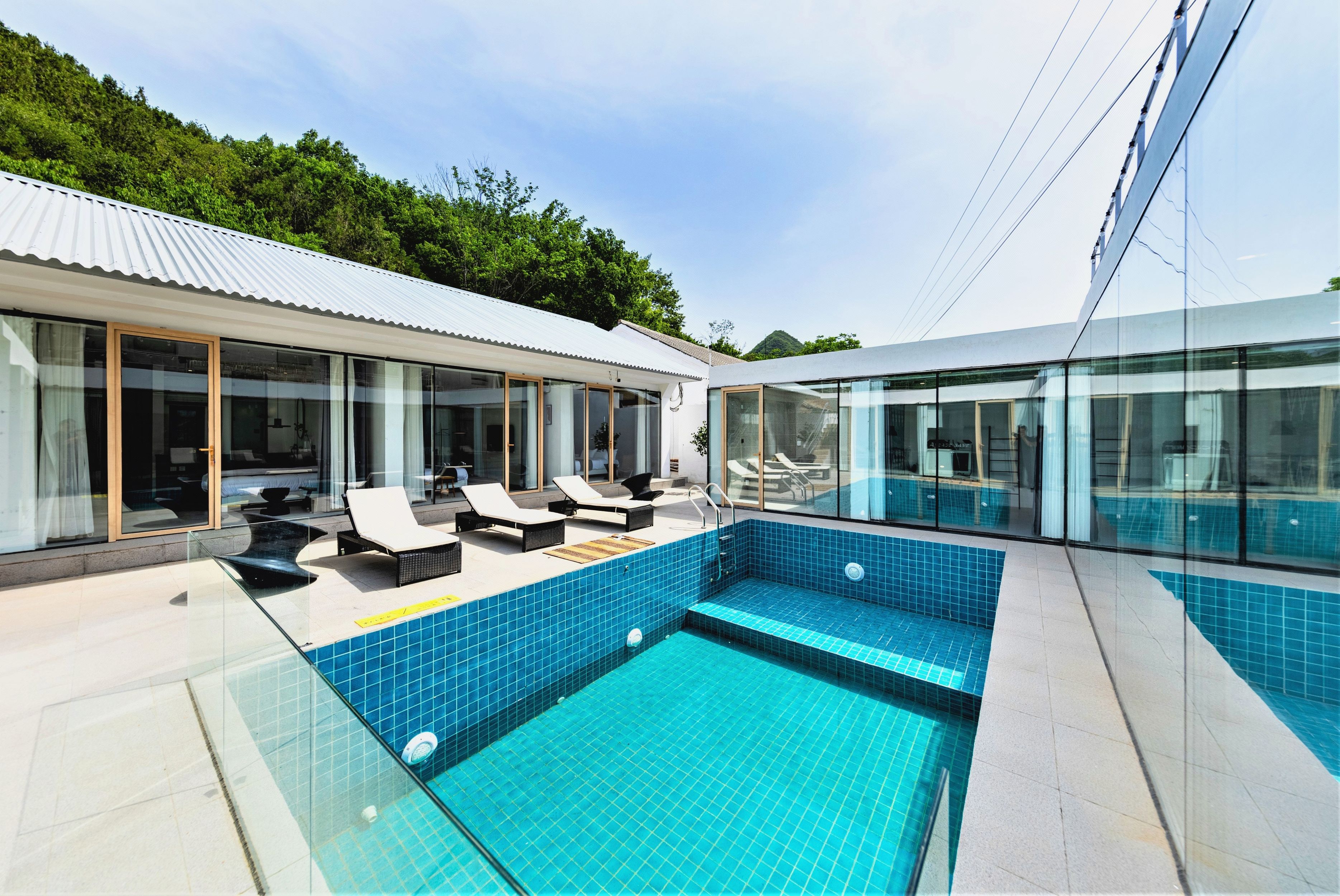 Great Wall View Pool Private Hot Spring Four-Bedroom Courtyard Jojo