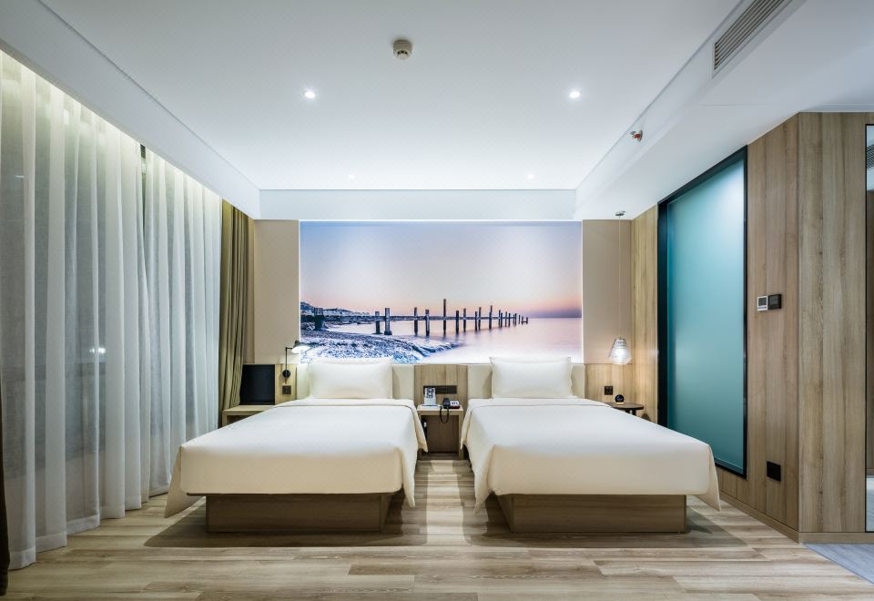 几木双床房（亚朵深睡PRO枕+小冰箱+投屏+超大空间）