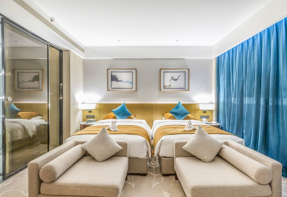 豪華雙床房（應天門城景+80支貢緞床品+金可兒床墊）