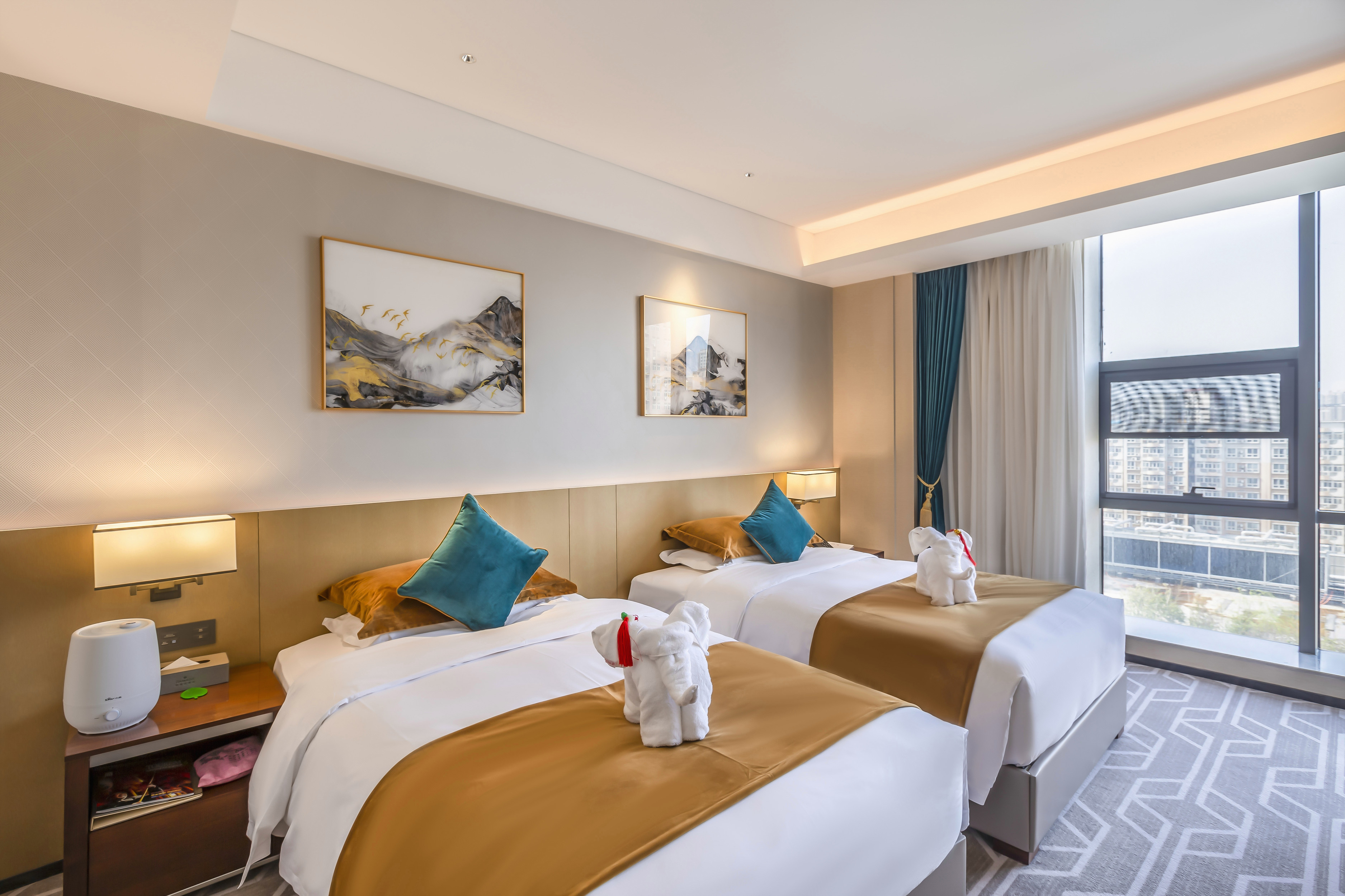 行政双床房（水系花园景观+80支贡缎床品+金可儿床垫）