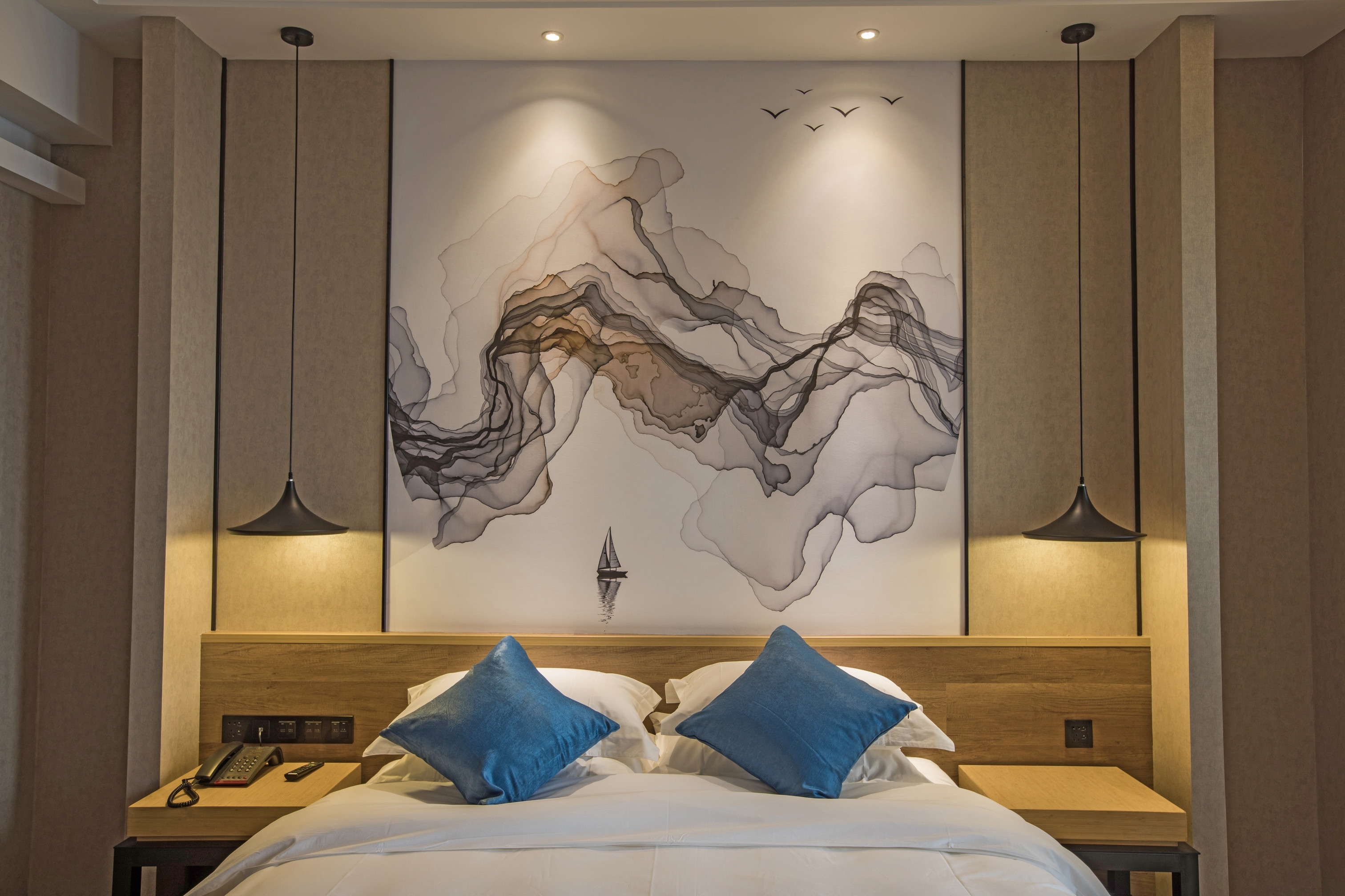 雅致大床房（高空落地城景+功夫泡茶）