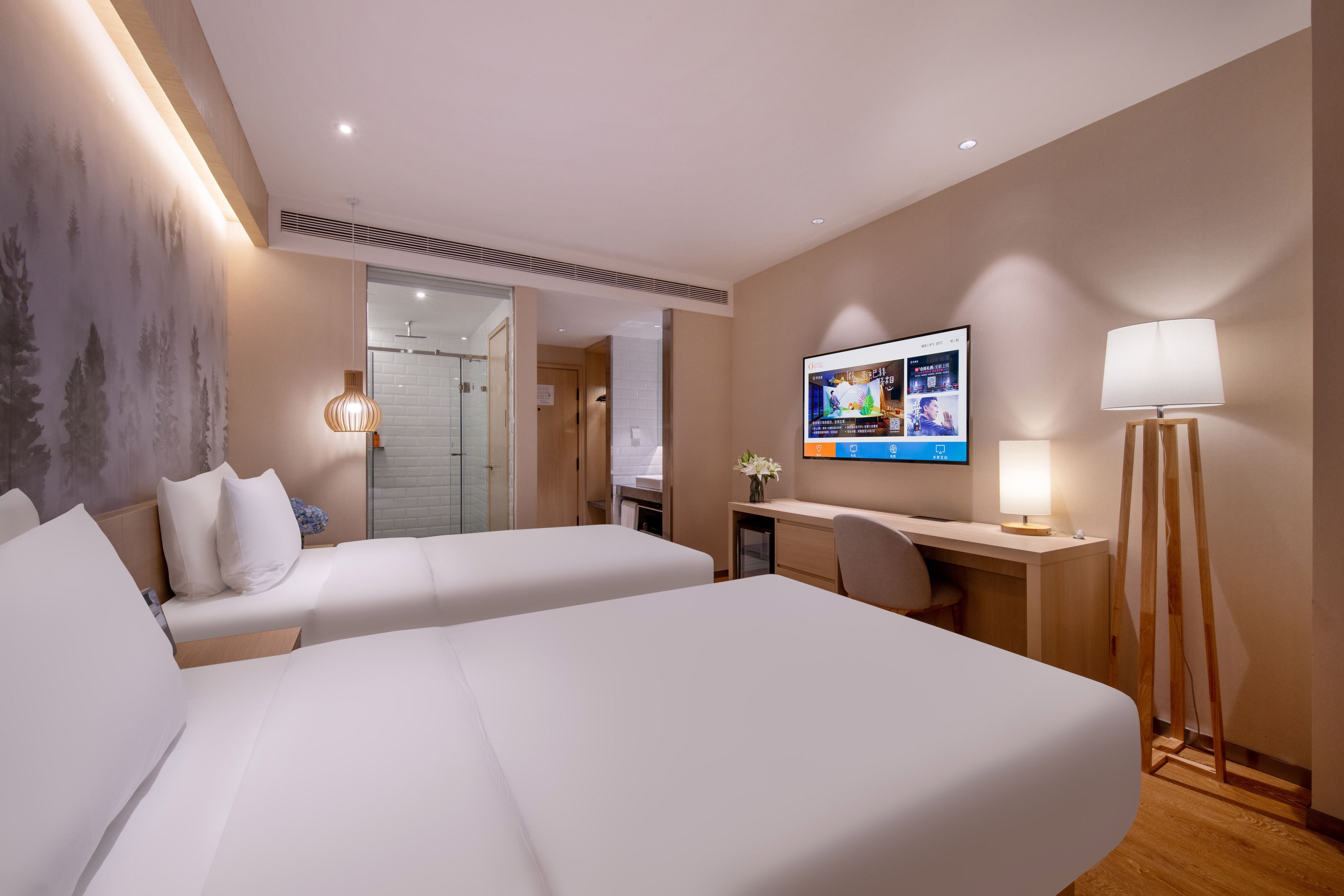 小时光双床房（内窗+智能客控+电视投屏）