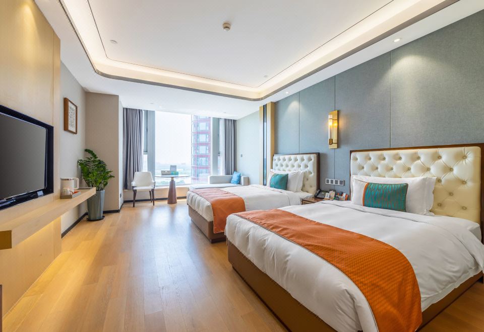 辰澜·悦湖双床房|落地窗·冰箱洗衣机·金可儿床垫|