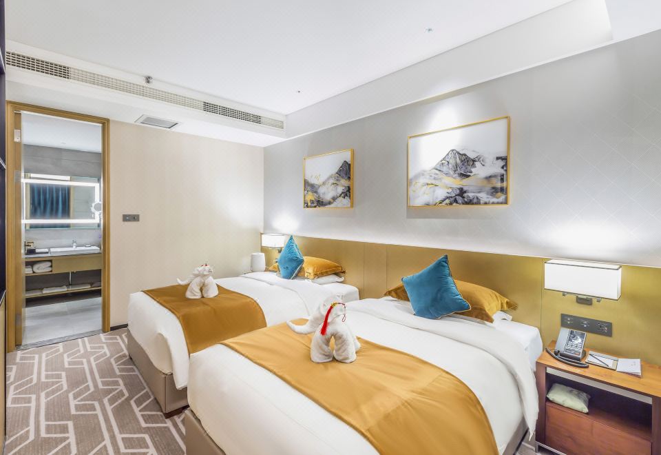 行政双床房（水系花园景观+80支贡缎床品+金可儿床垫）