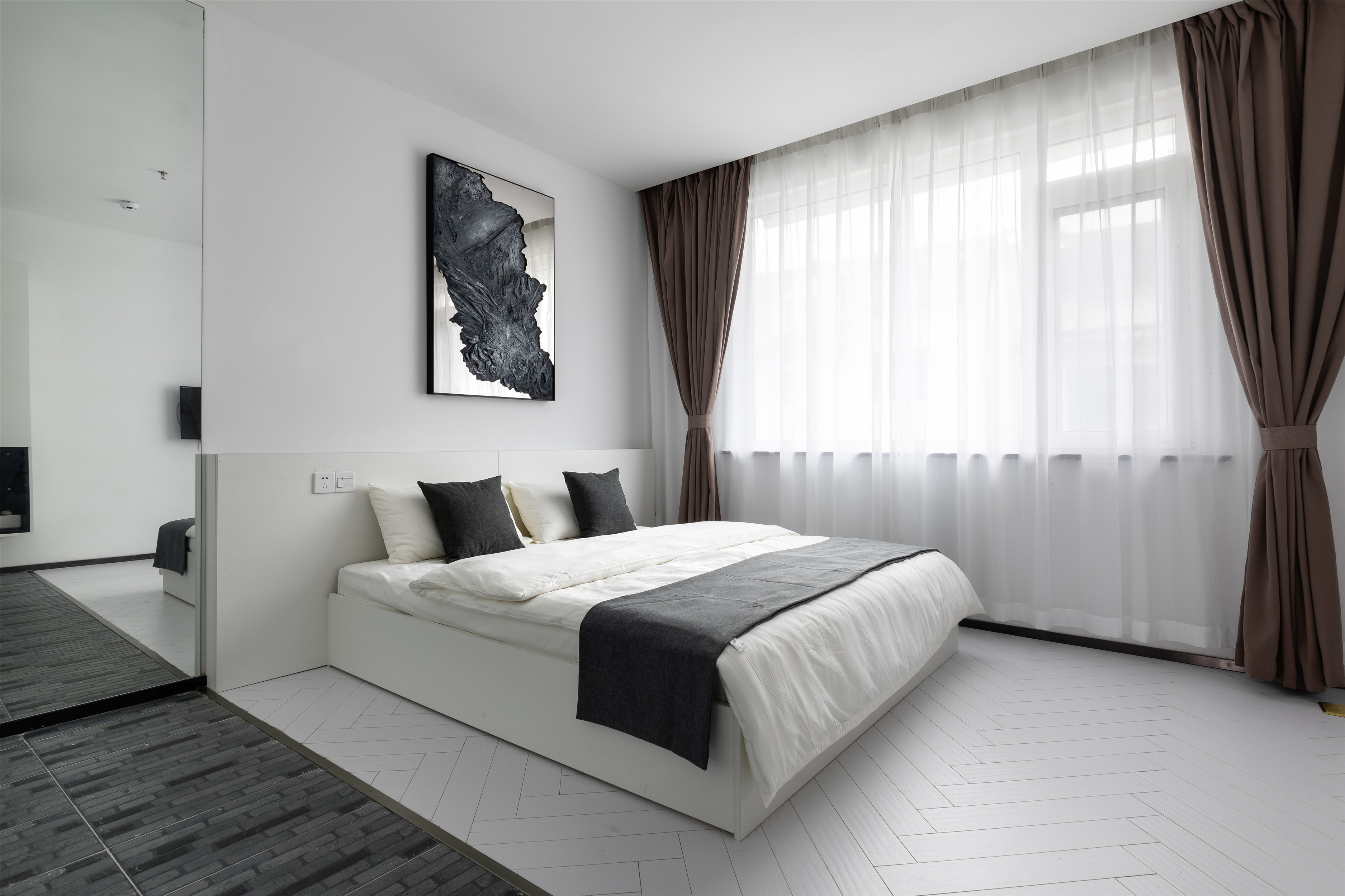 侘寂极简大床房【设计家居+全身镜+乾湿分离】