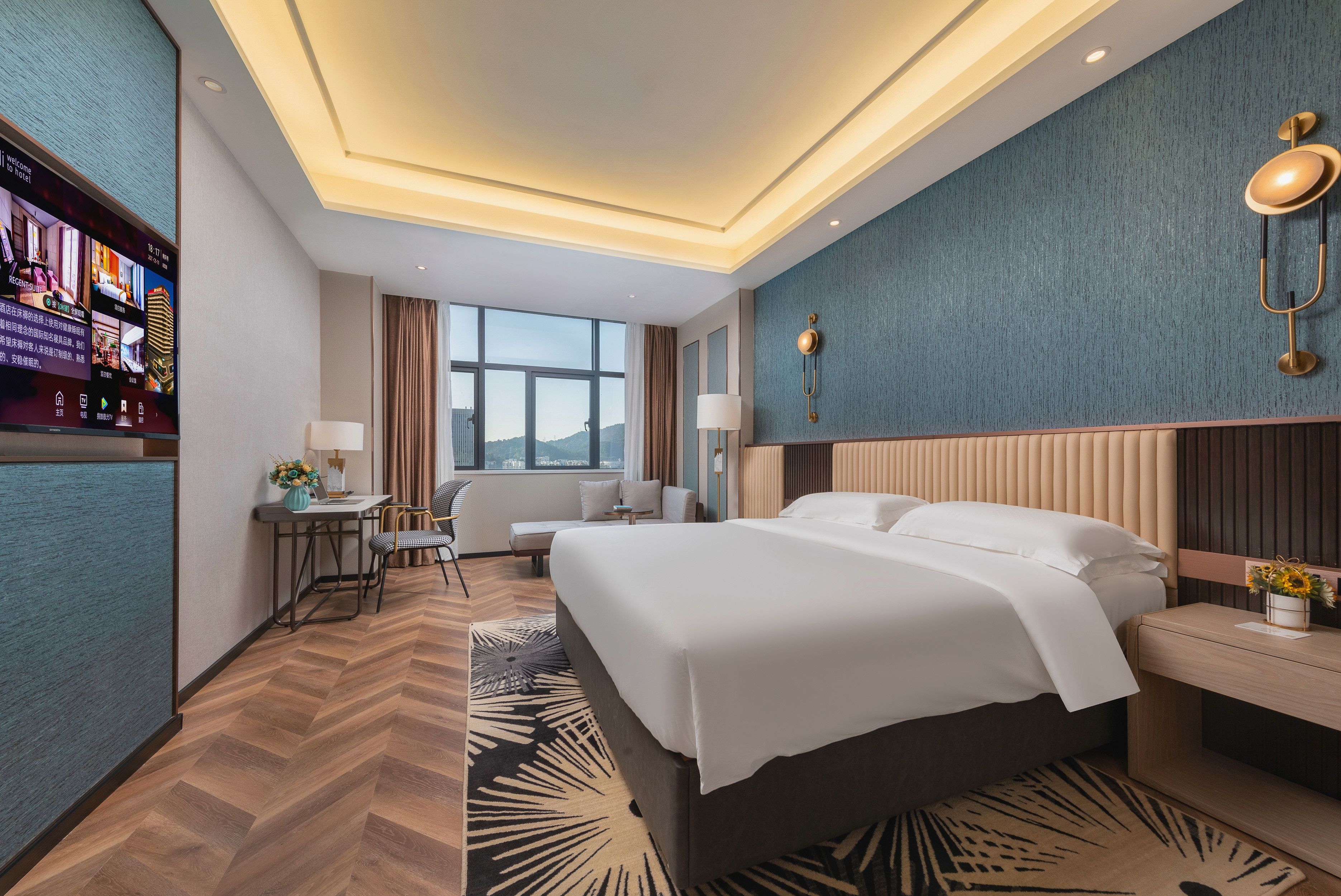 风雅商务山景房（智能马桶-冰箱-裸棉寝具-城市景观）