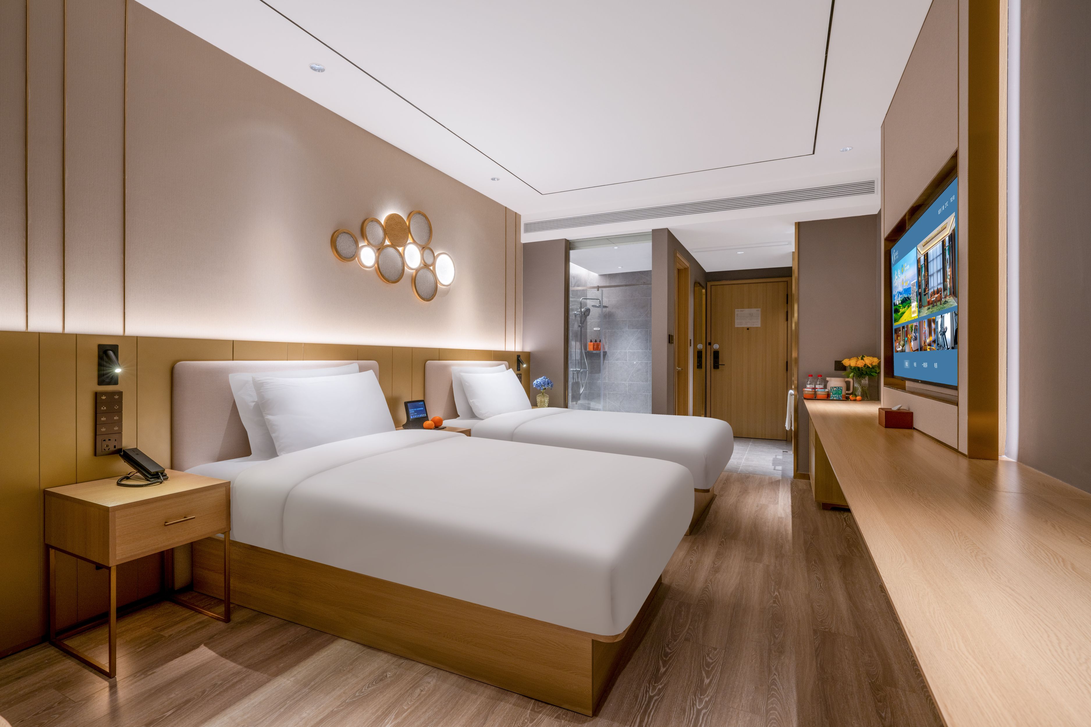 月若流金高级双床房（全屋智能+手机投屏）