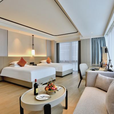 都市雙床房（180°落地窗+浴缸） 杭州未來科技城盈陽君亭酒店優惠