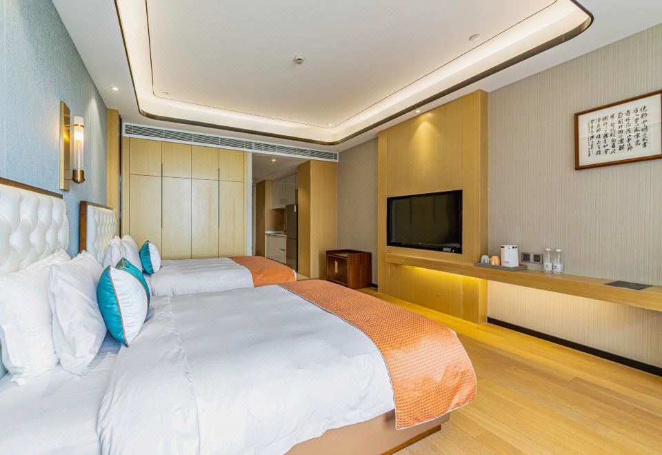 辰澜·悦湖双床房|落地窗·冰箱洗衣机·金可儿床垫|