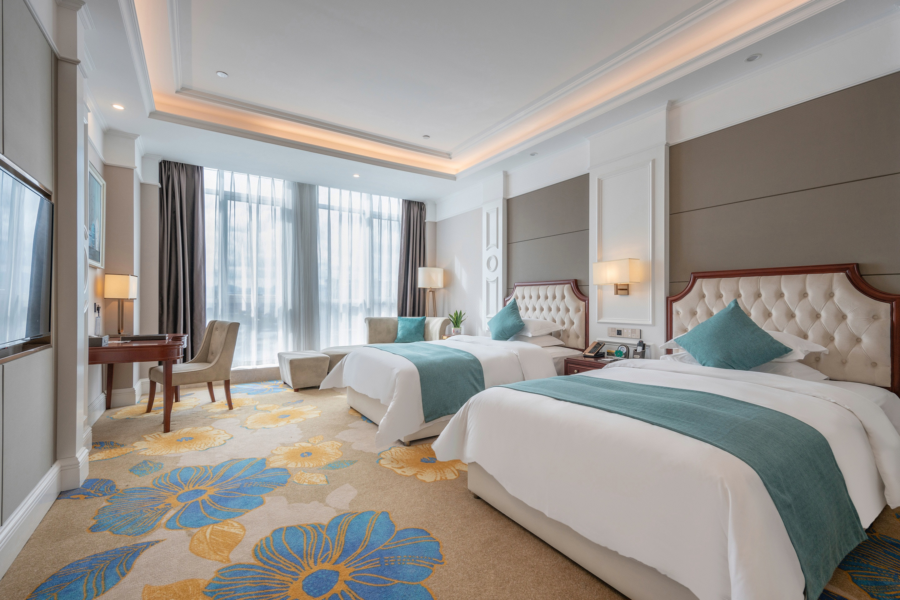 豪华行政双床房（全景落地窗+舒适沙发）