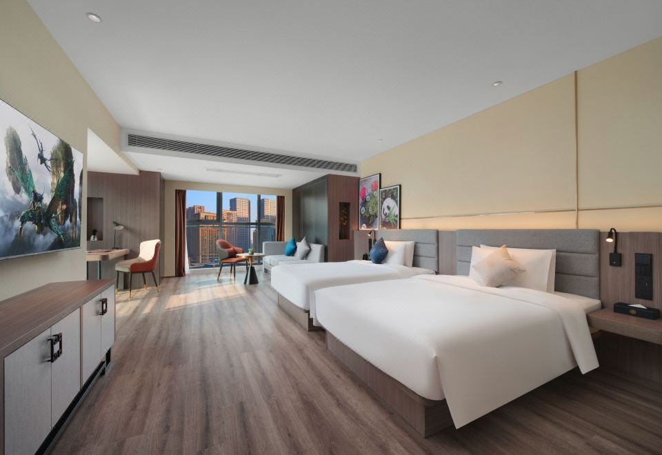 觀景雙床房（65寸可投屏+小冰箱＋加熱毛巾桿）