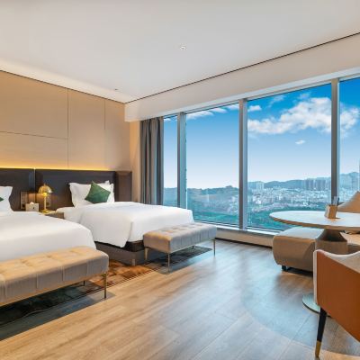 宜適雙床房【高層景觀+落地窗+智能客控+小冰箱】 廣州鈞明歡樂世界宜尚PLUS飯店優惠