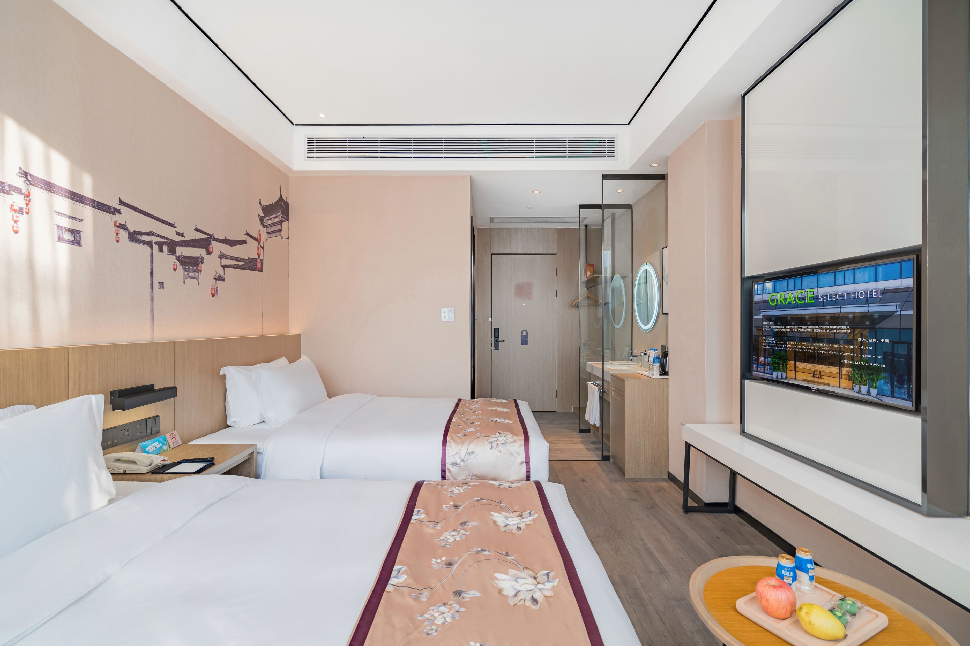 豪华双床房（高清电视+舒睡床品+落地窗）