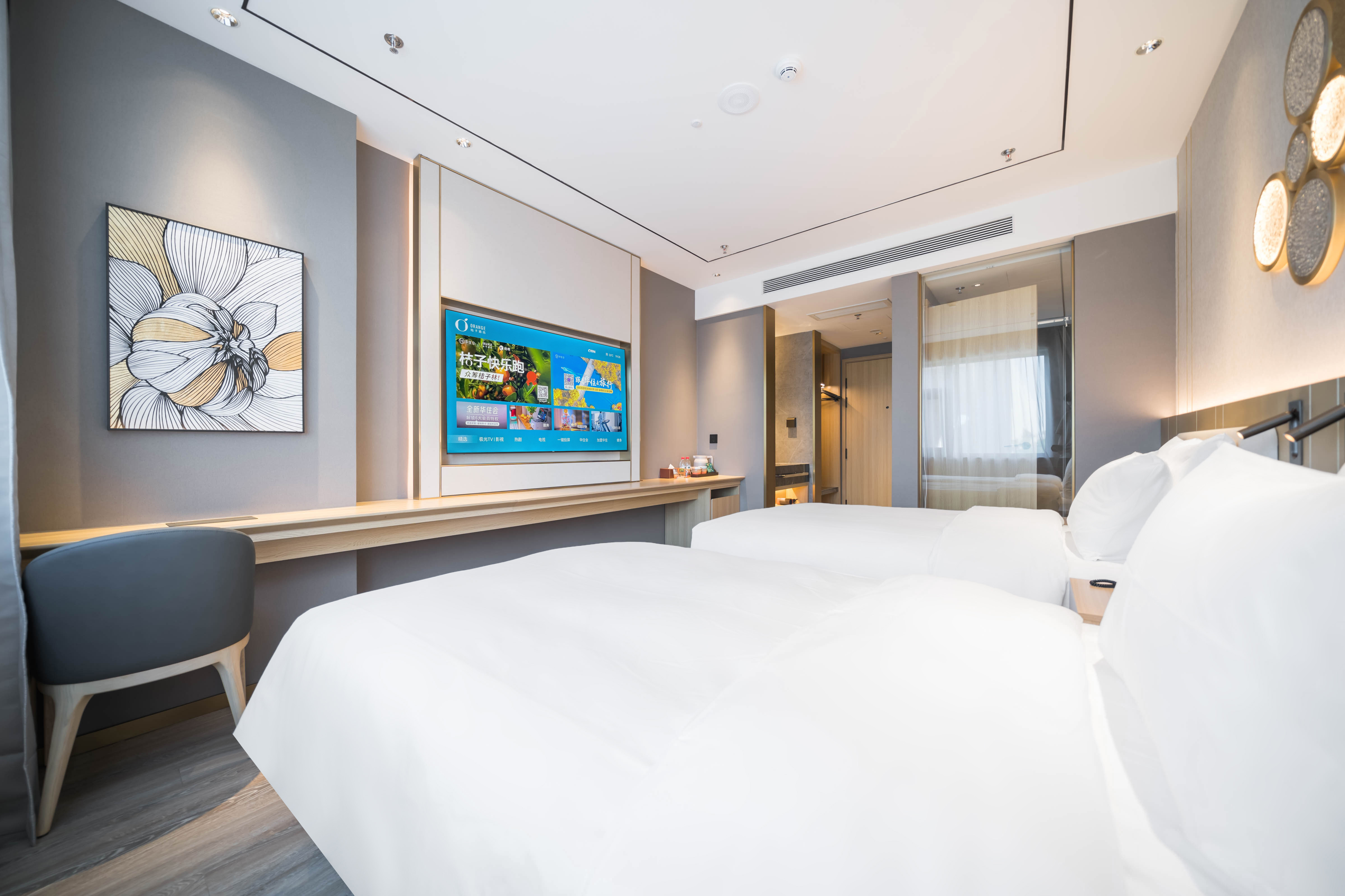 高级双床房（智能客控+65寸投屏电视+小冰箱）