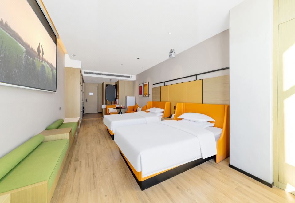 双床·金光悦景房｜坚果投影+120寸幕布+洗衣机+冰箱