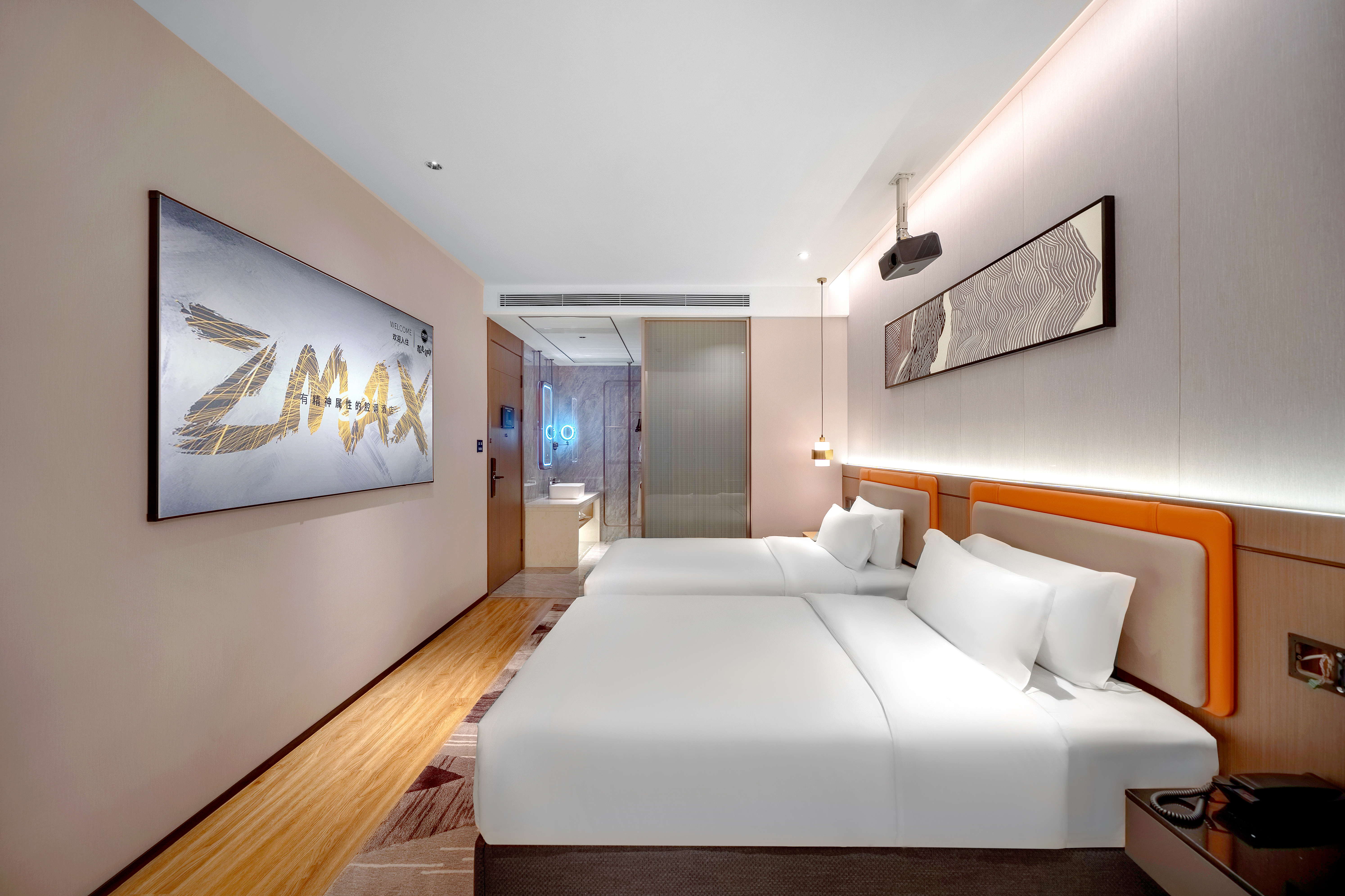 ZMAX Manxi Hotel (Harbin Central Street Sophia Church Store)两张床L影音房