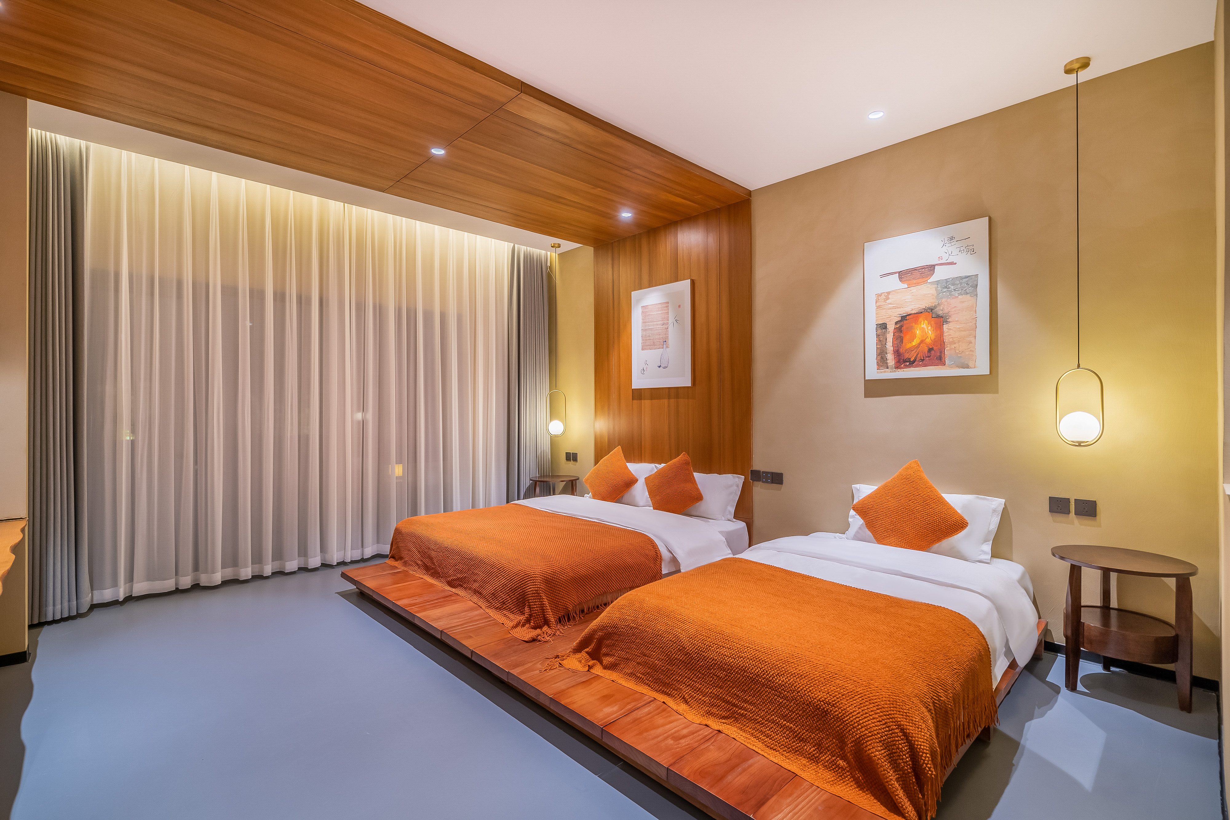 涧水丨庭院亲子双床房（独立小院+可烧烤+智能客控）