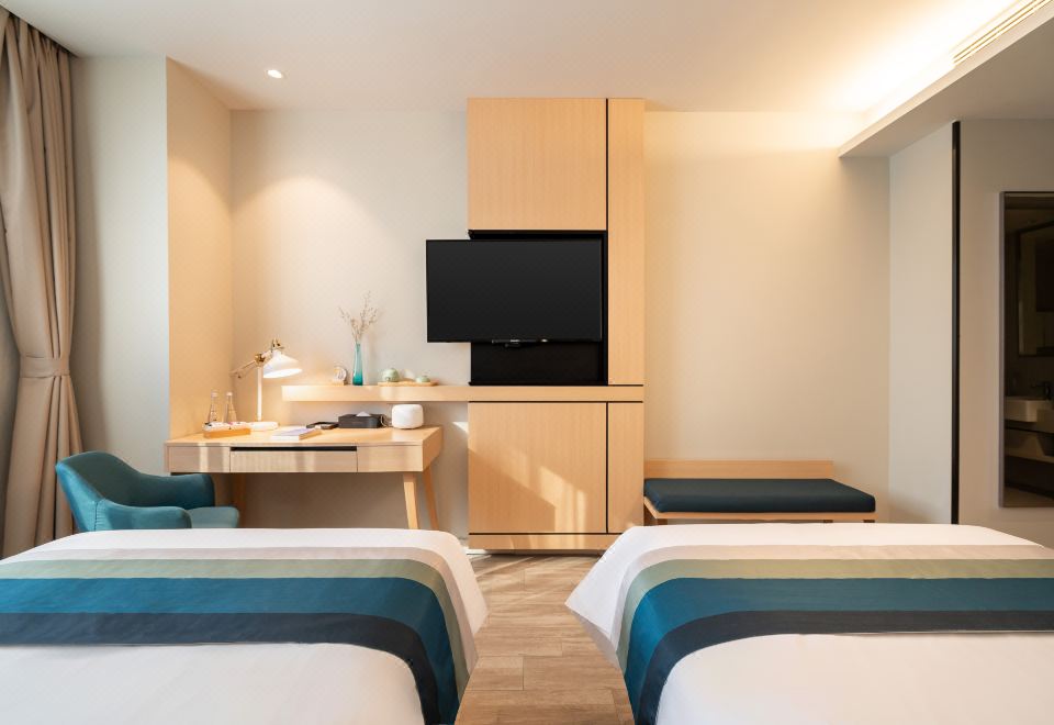 安心睡0压双床房【55寸电视可投屏+莱芬吹风机】