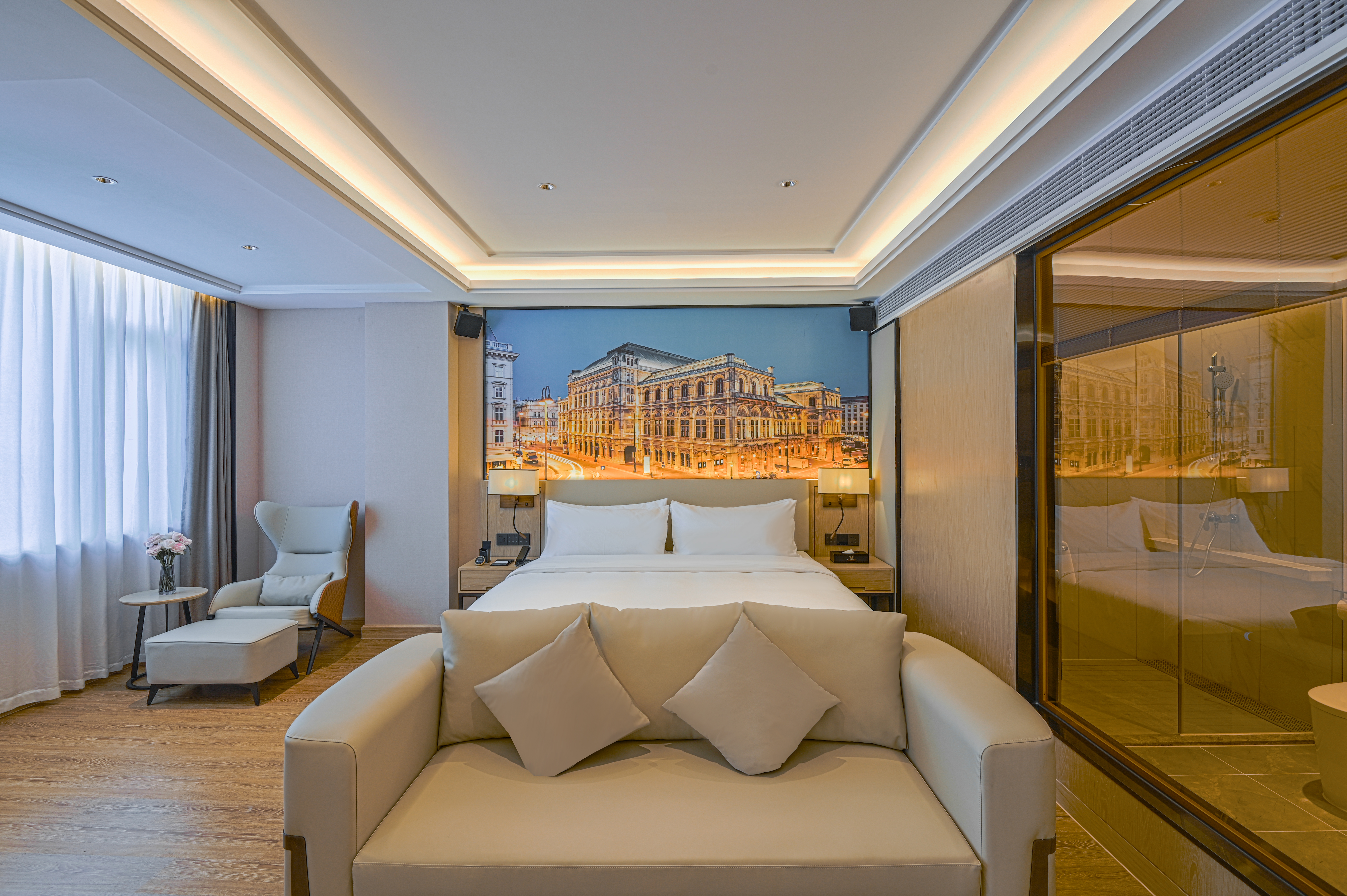 百寸巨幕影音房【vip视频投屏+超大空间+Coffee机】