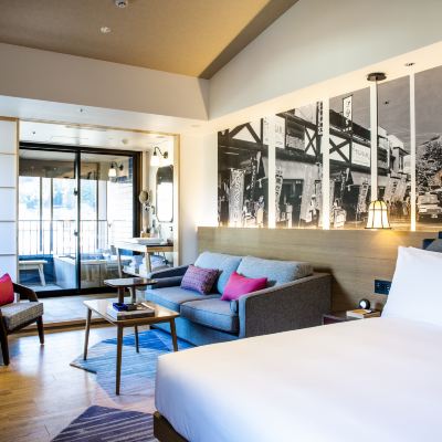 1 張特大床 高級河景客房（帶私人溫泉） 箱根強羅英迪格飯店優惠