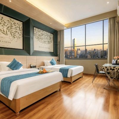 高級雙床房【衞浴乾濕分離+通風采光極佳】 紫荊花連鎖酒店（南寧廣西大學東門店）優惠