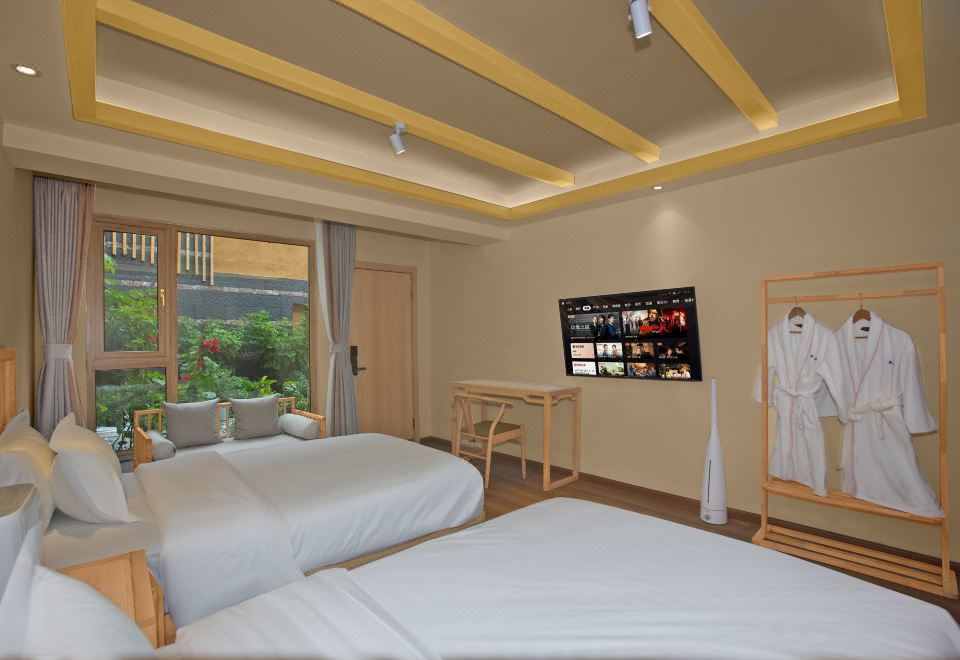 LANYUN   INN Garden-View Elegant Twin Room With Oxygen Supply And Heated Floor