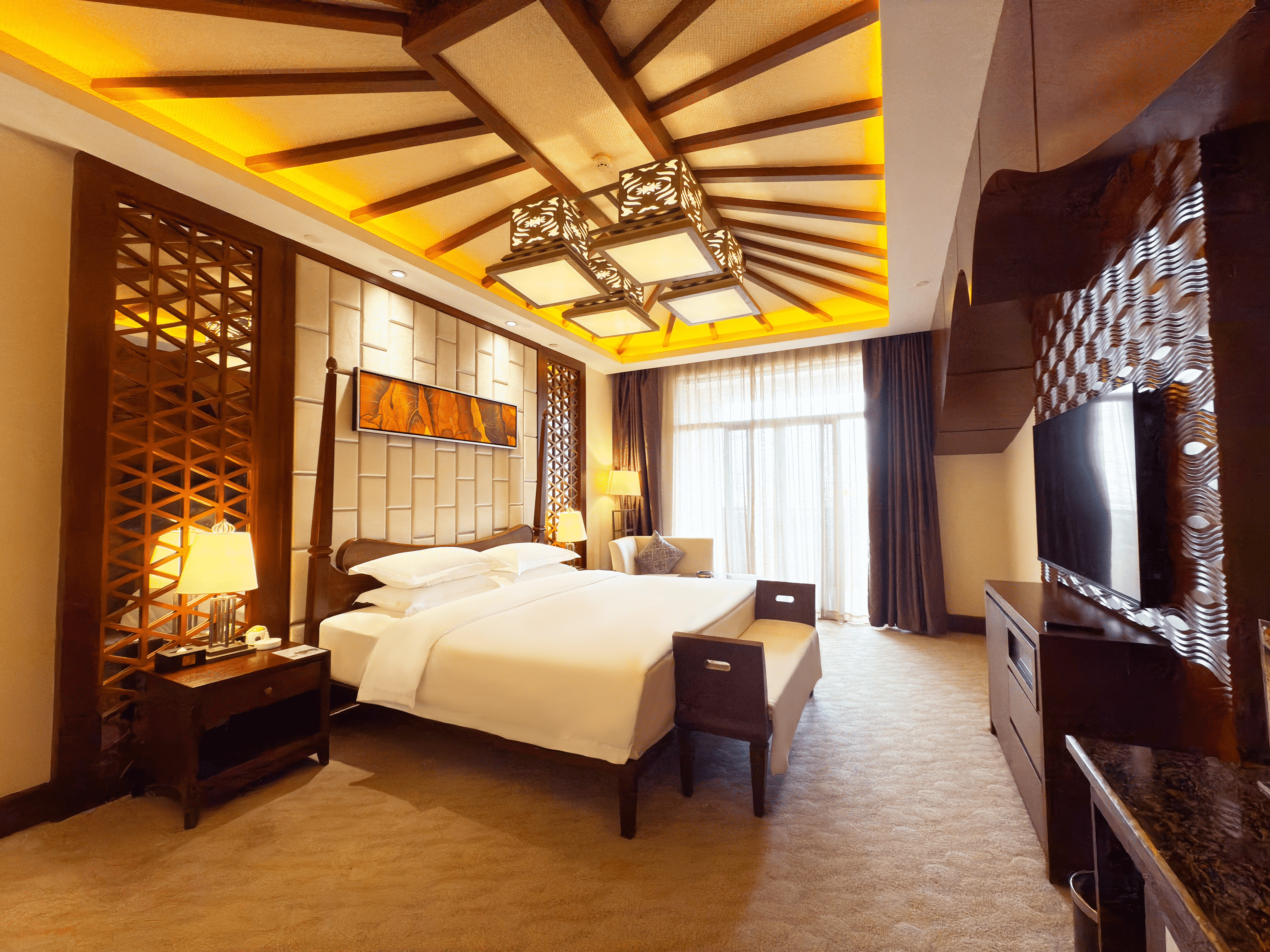 海丽号总统套房（温泉水+私人影音室+室外露天泡池+大浴缸+湿蒸房）