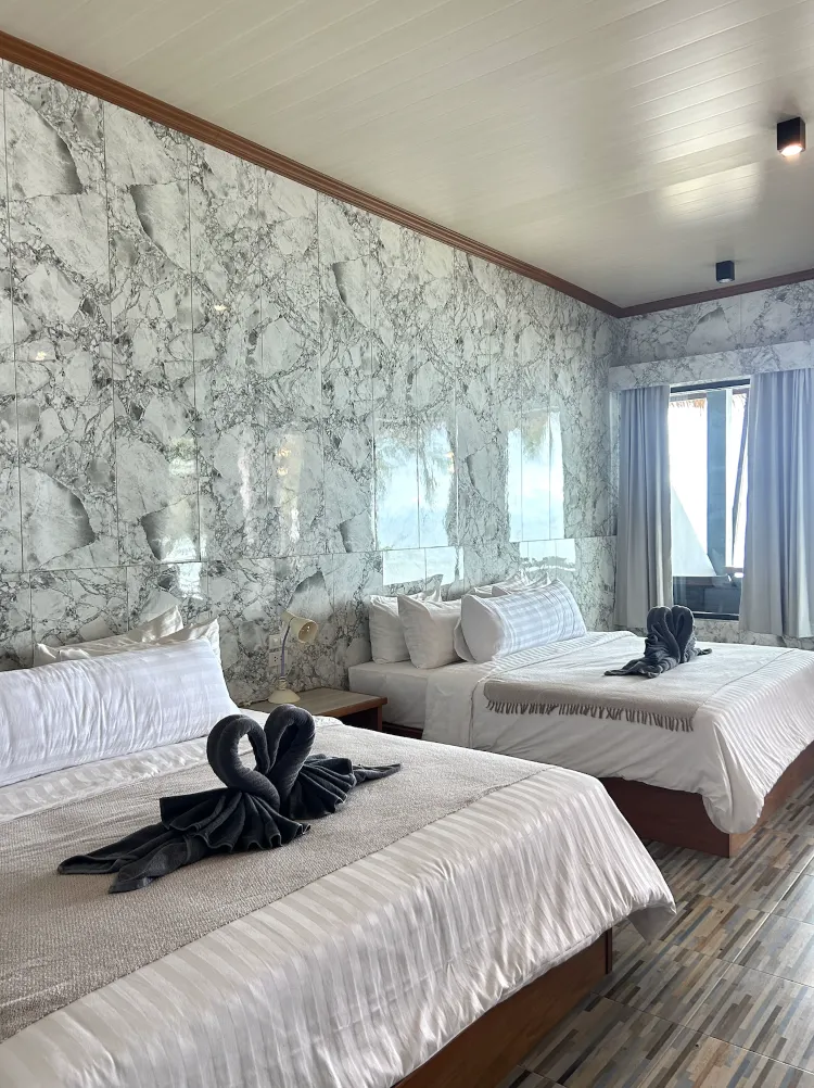 บังกะโลติดชายหาดพร้อมเครื่องปรับอากาศ