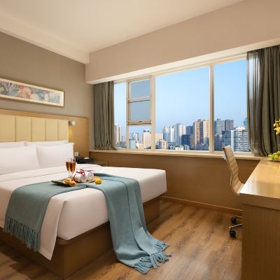 高級大床房-智能投屏-乳膠床墊-乾濕分離（超大淋浴間） 廣州北京路步行街中山紀念堂中青秋果飯店優惠