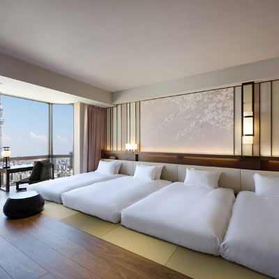 行政小型套房晴空塔景觀（適合4位成人入住，帶貴賓休息室使用權） 淺草豪景飯店優惠