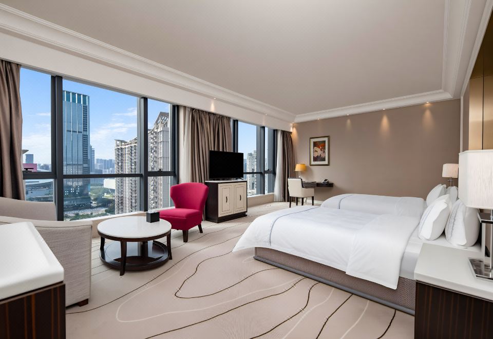 尊尚豪華雙床房-全景落地窗-超大浴室-深泡浴缸