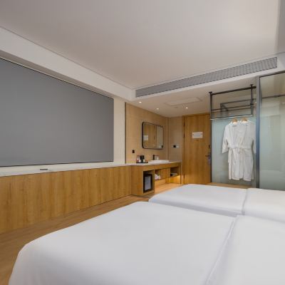 商務雙床房（巨幕影院+小冰箱+臻選床品） 杭州蕭山國際機場柏納飯店優惠