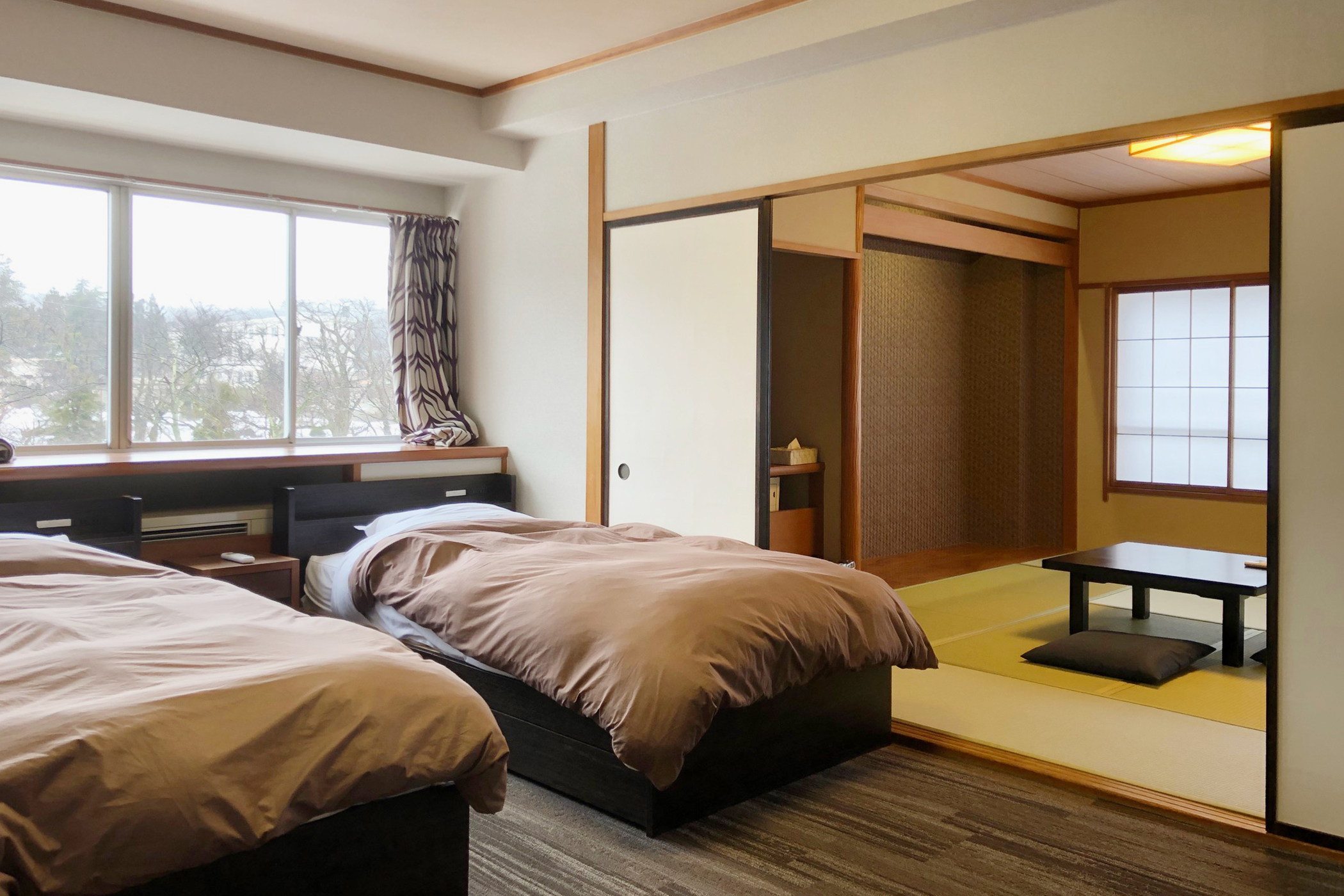 【禁烟】标准日西合璧双床房，无室内浴池（无风景）