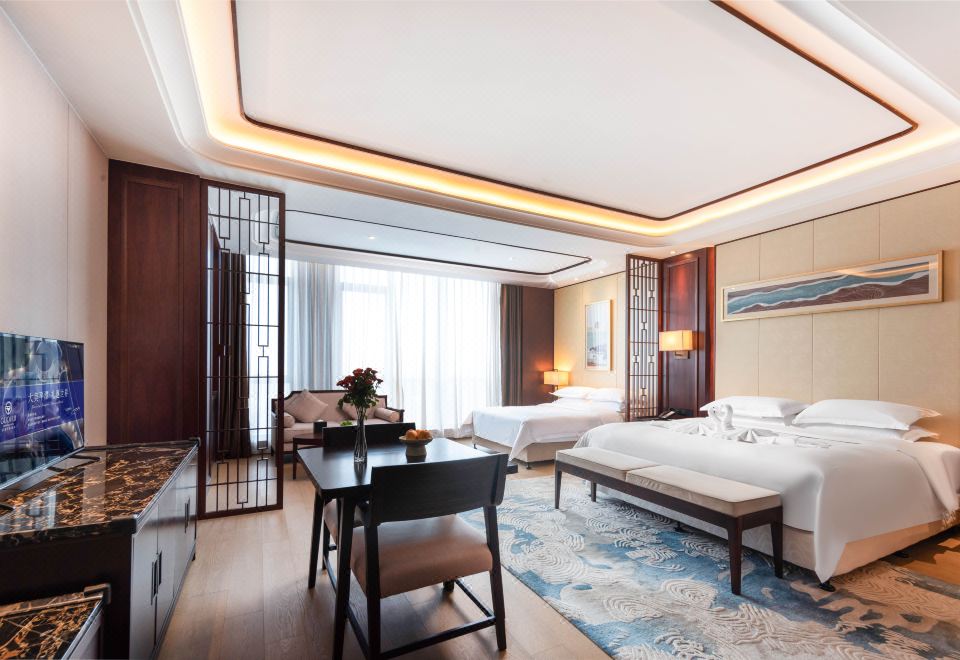 豪华家庭双床房【无烟+高楼层落地窗】