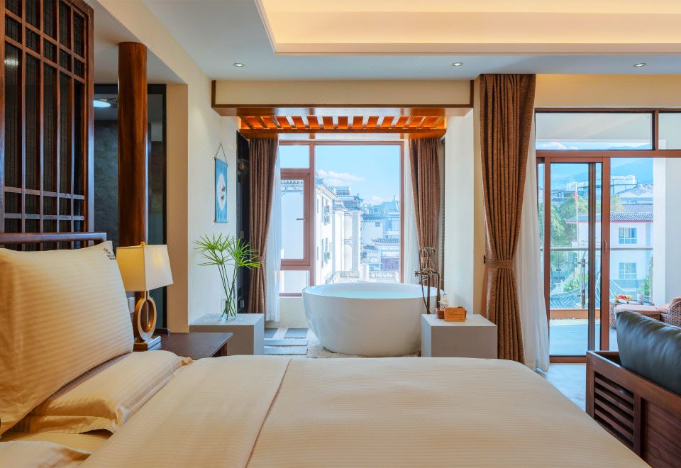 景观花园露台大床套房