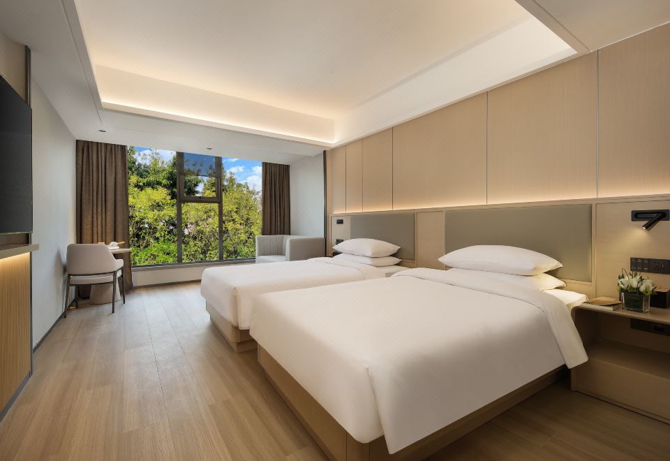 林间晨曦湖景双人间（全屋语音智控+65寸高清投屏电视