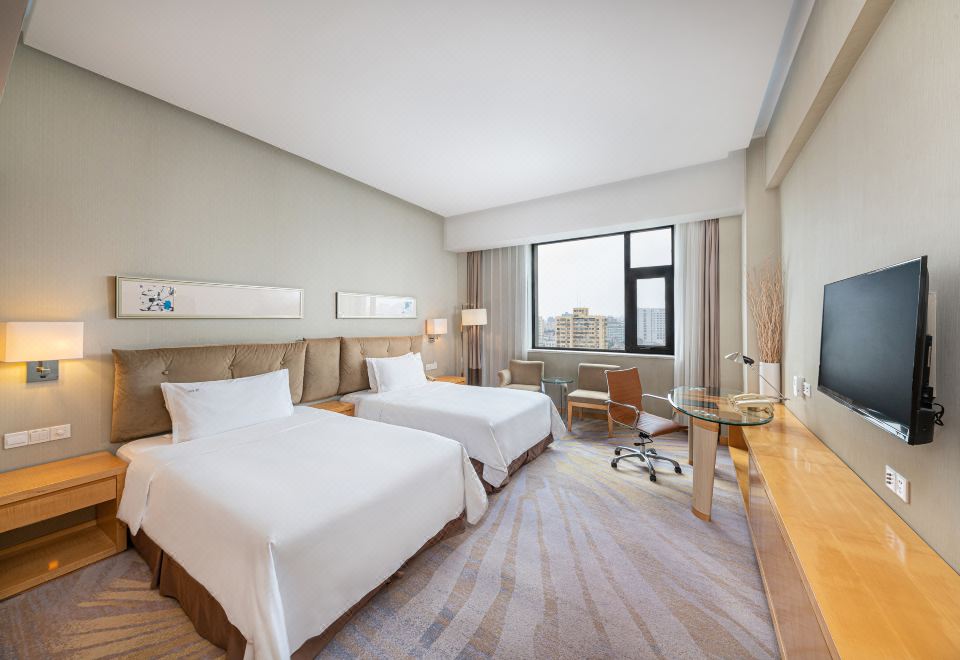 高级双床房 城市景观