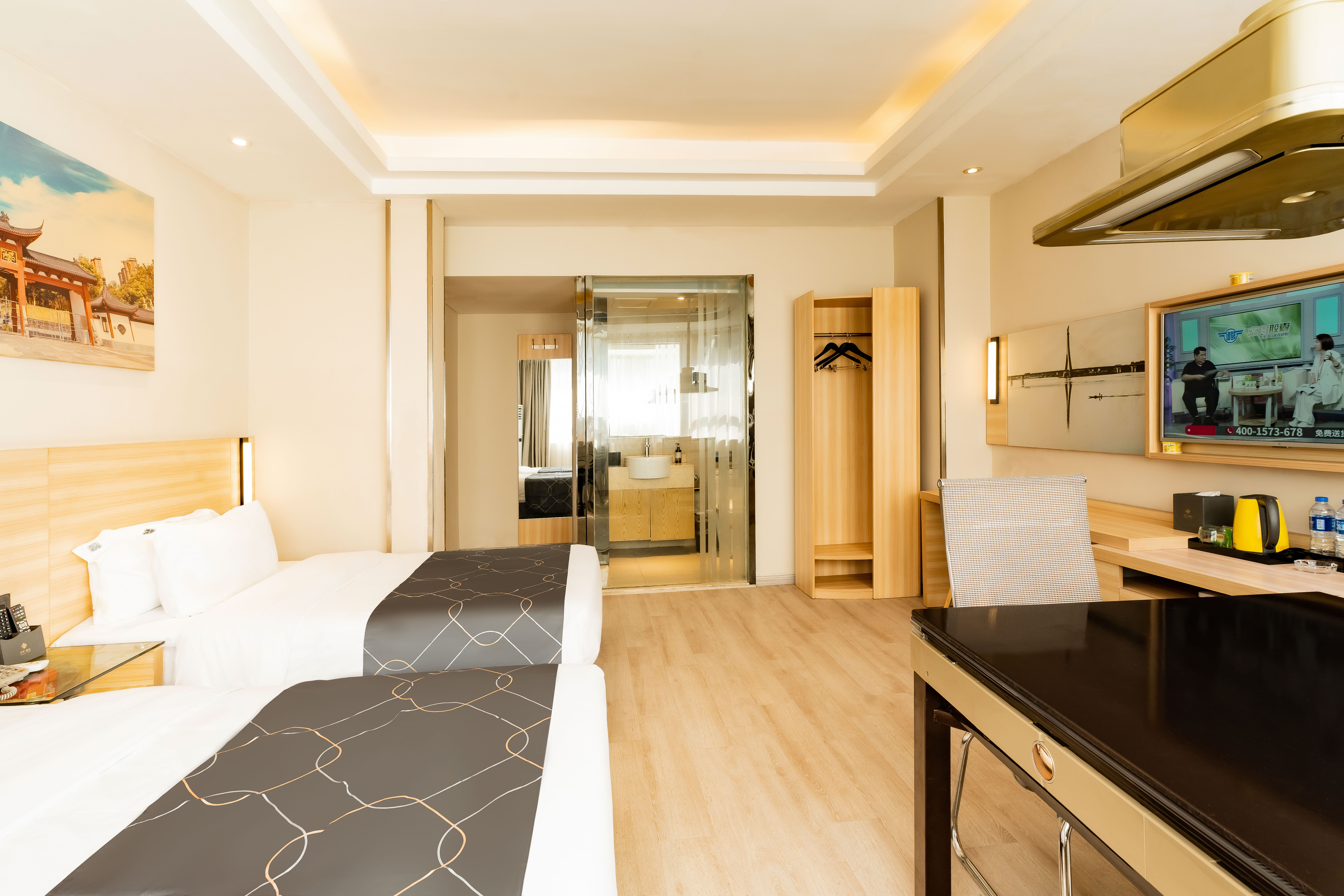 商务棋牌双床房（智能洗衣烘乾+负离子吹风机+乐在“棋”中）