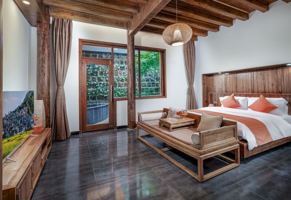 鴛鴦溪-智能客控輕奢大床房【山墅·專屬花園温泉·九牧衞浴·九牧智能馬桶·九牧IMAX絲雨花灑·戴森吹風機·鮮冷冰箱】