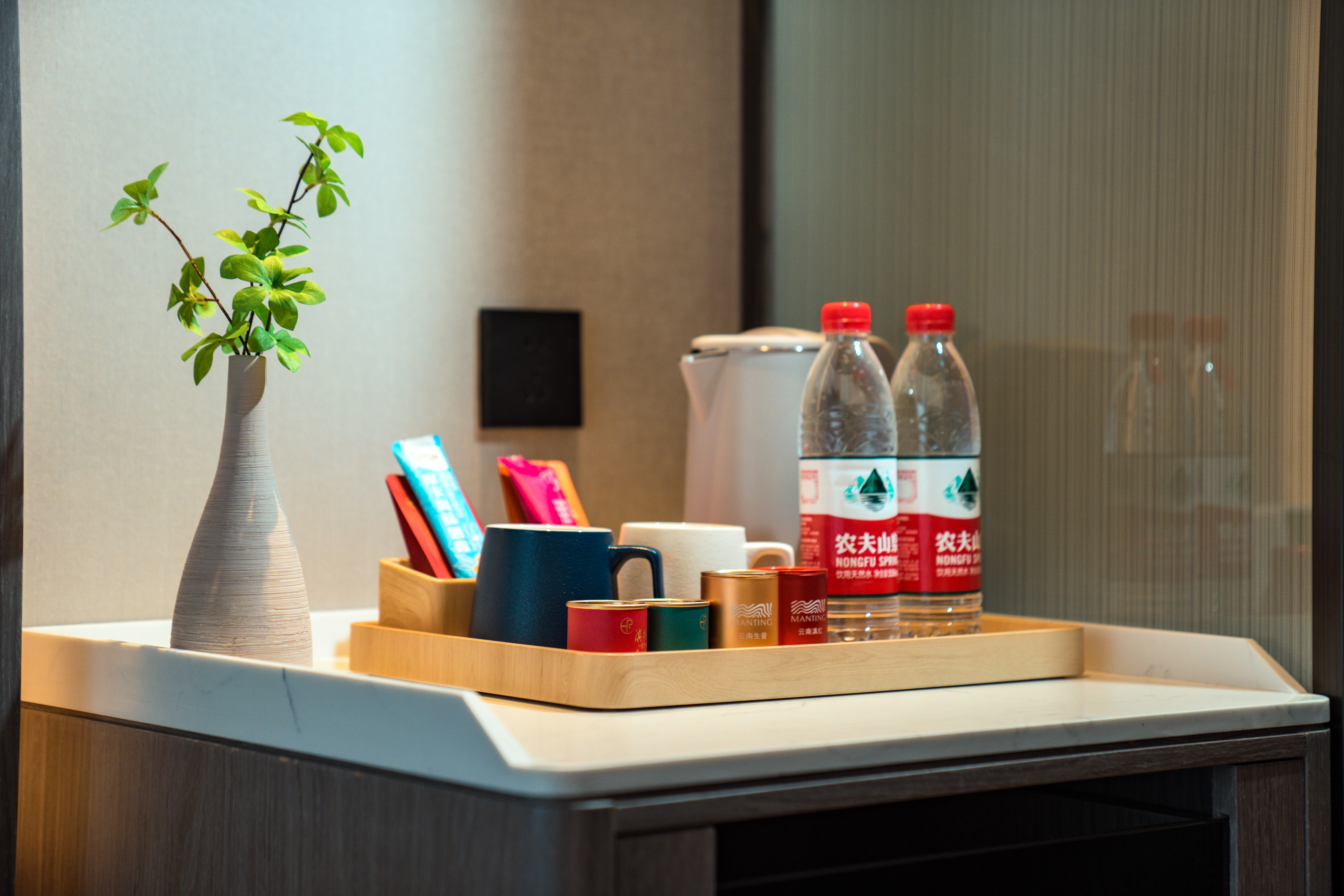 雅致城景双床房｜语音客控&森林氧吧&落地窗&零压床垫