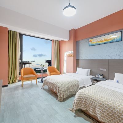 靚藍-豪華雙床房（落地大窗＋品牌床墊） 藍波望酒店（長樂國際機場店）優惠